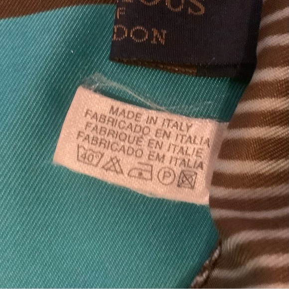 Eximious of London 34” Square Block Print Scarf Made in Italy - Picture 11 of 13